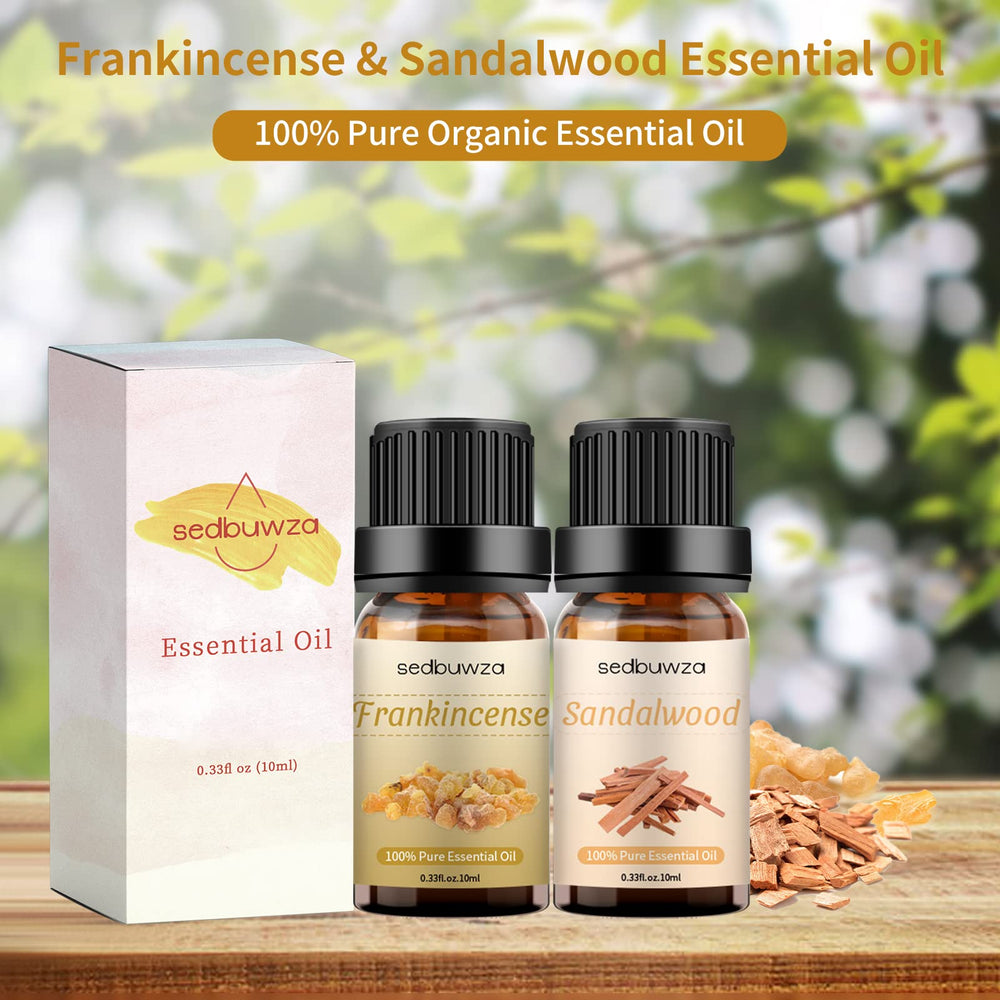 Amber glass bottle labeled Frankincense essential oil