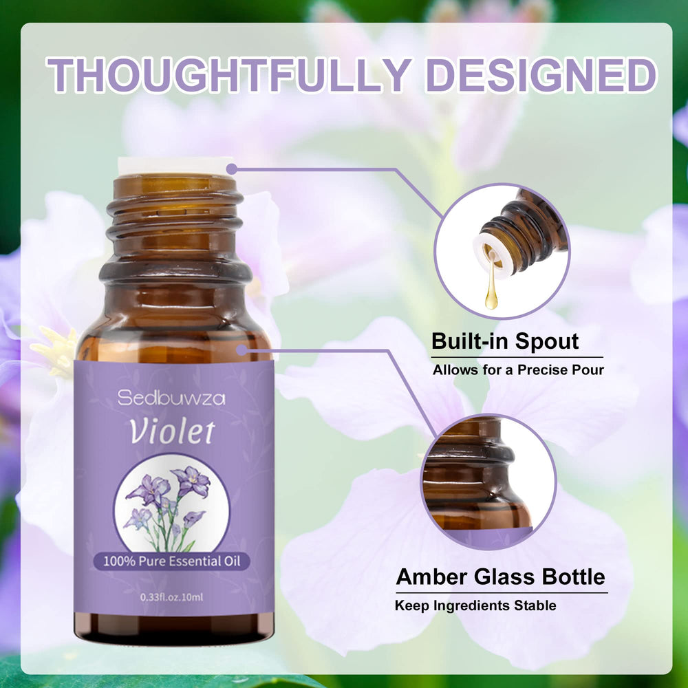 Amber glass bottle packaging for Violet Essential Oil