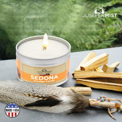 USA-made Sedona Smudge Candle packaging and branding