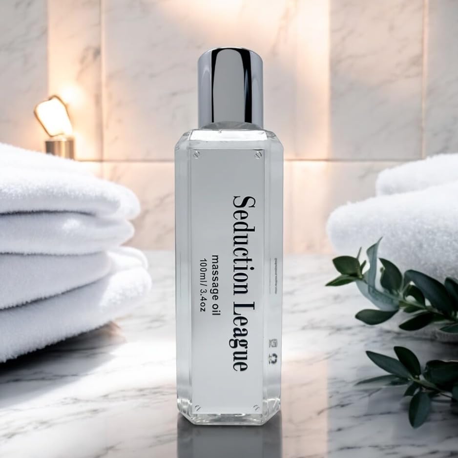 Usage-ready scene showing massage oil for professional and home use
