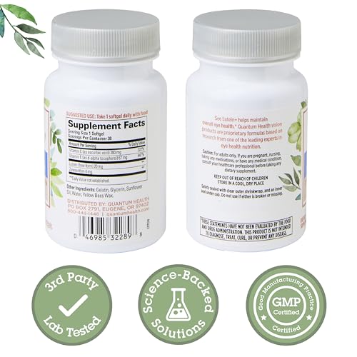 See Lutein+ bottle back panel