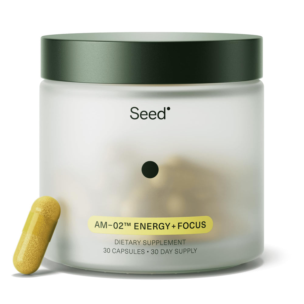 Seed AM-02 Energy + Focus bottle front view