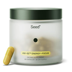 Seed AM-02 Energy + Focus bottle front view
