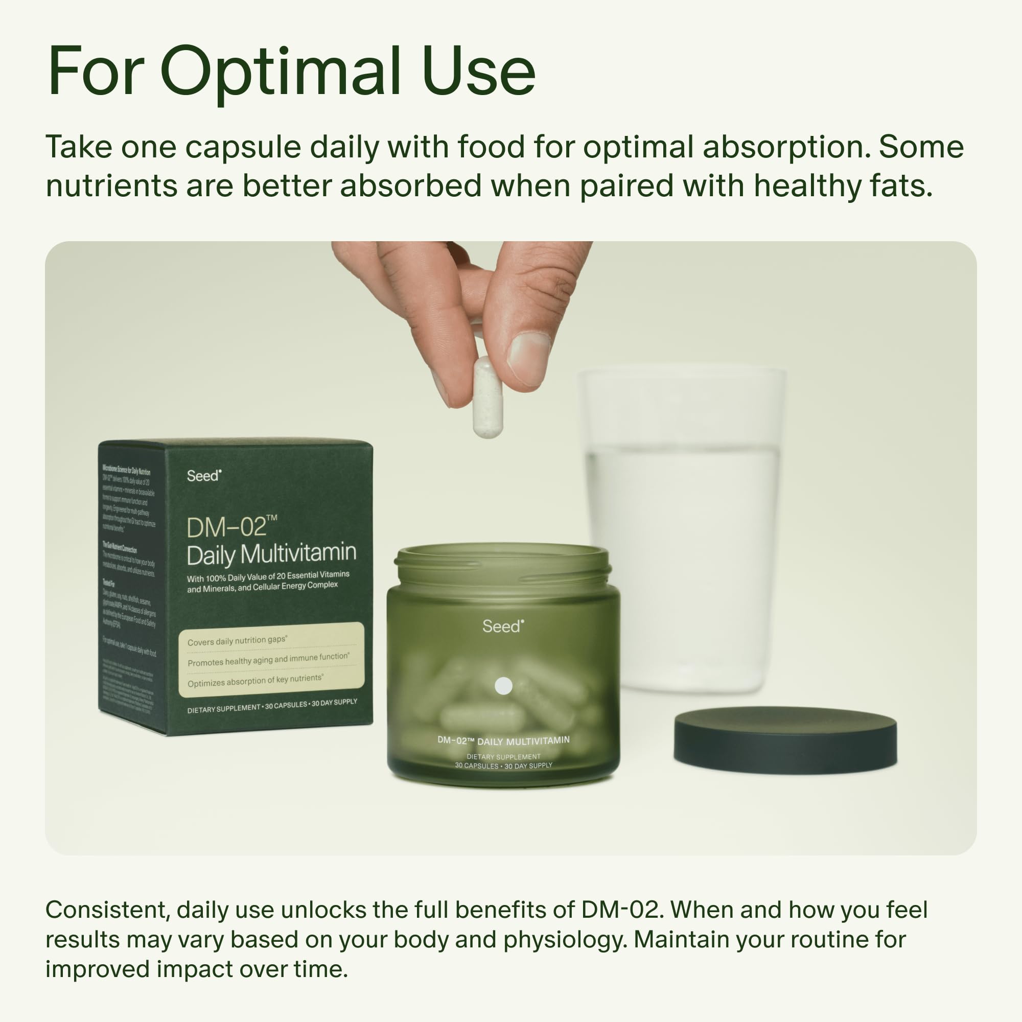 Vegan-certified Seed DM-02 packaging