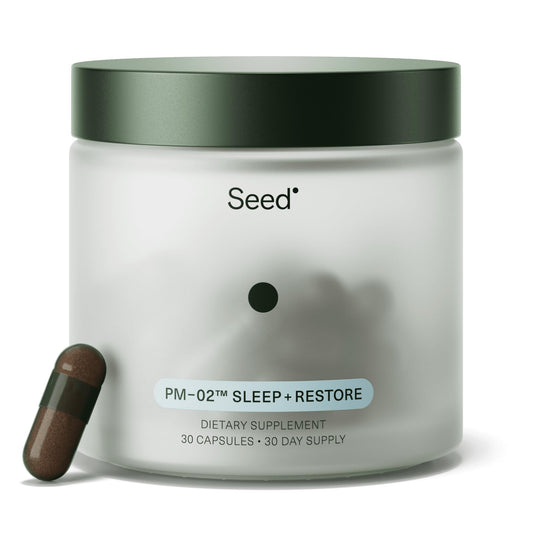 Seed PM-02 bottle with label on white background