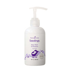 Front view of Young Living Seedlings Baby Wash & Shampoo 8 oz bottle