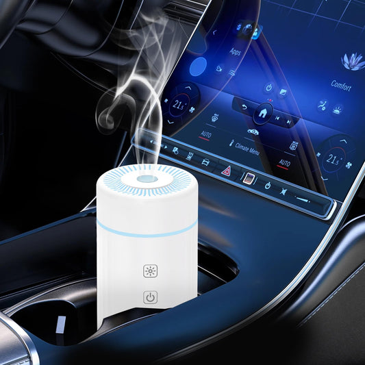 SEEDSEEL 100ML car essential oil diffuser, white, front view