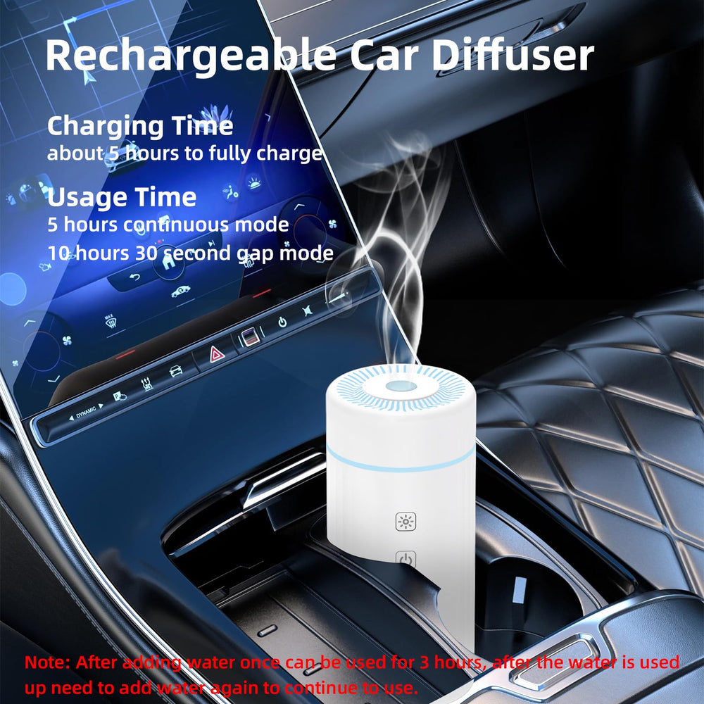 SEEDSEEL 100ML car essential oil diffuser, white, top view