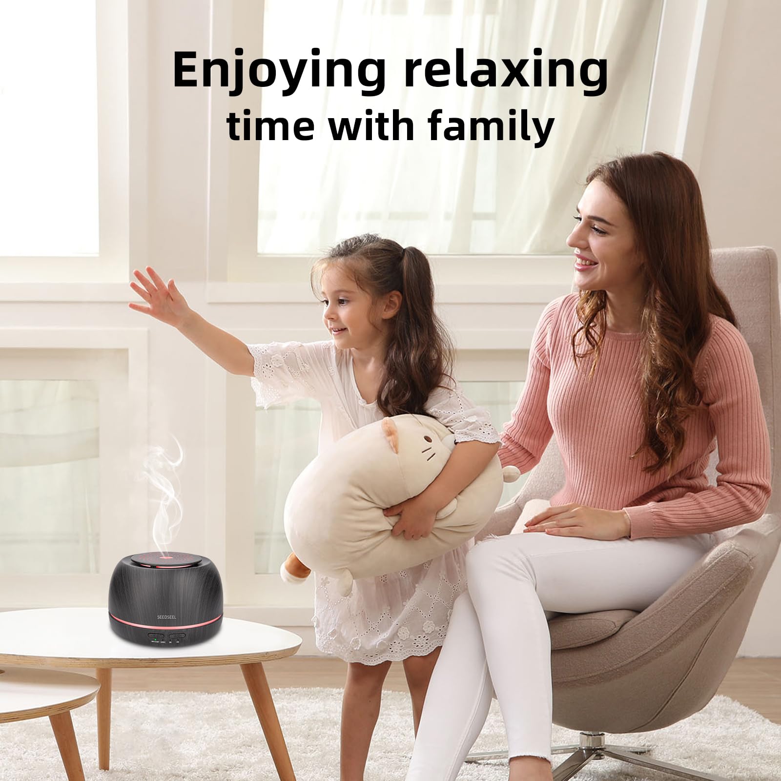 SEEDSEEL diffuser plugged in with power adapter