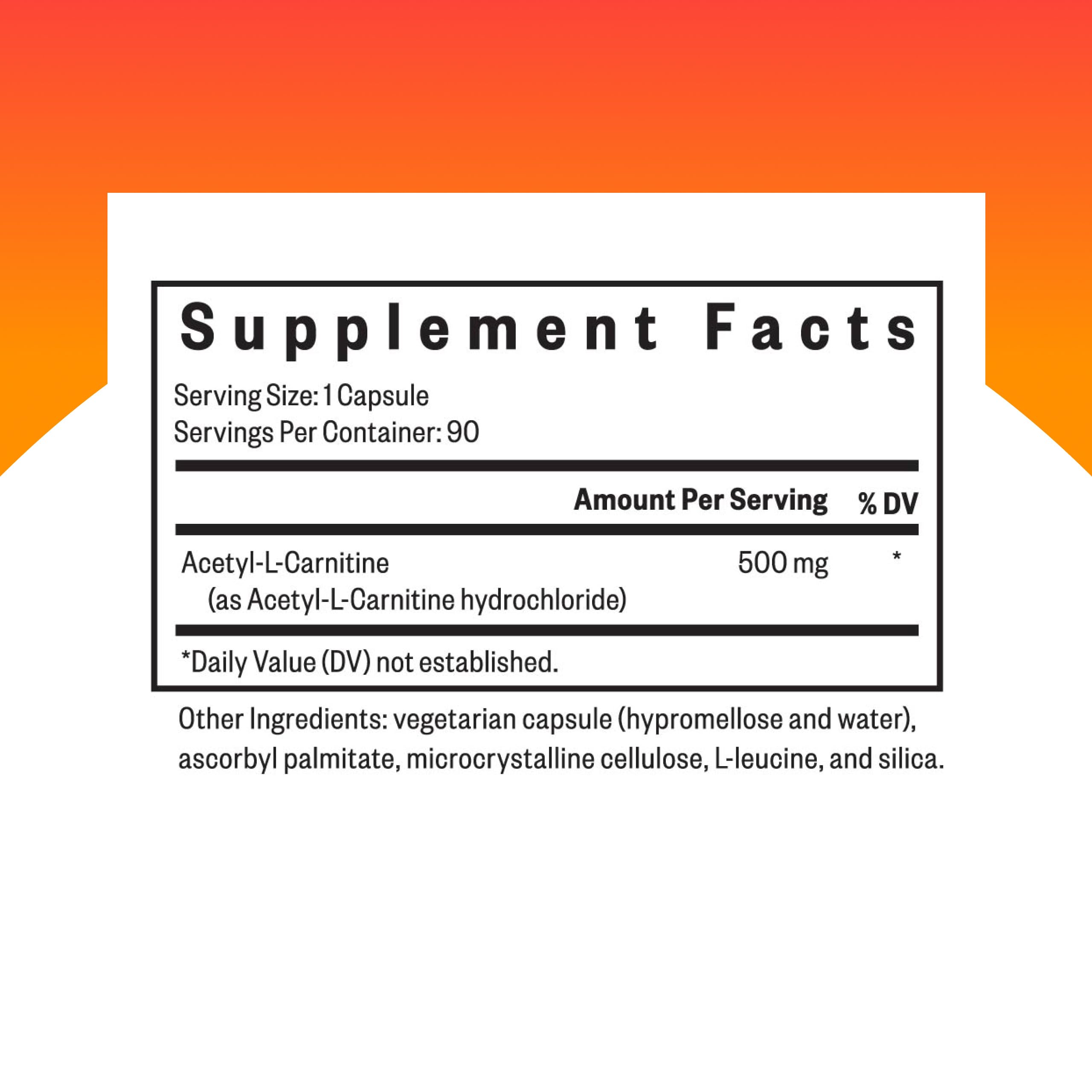 Close-up of Acetyl-L-Carnitine 500 mg capsules