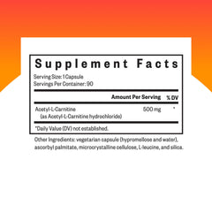 Close-up of Acetyl-L-Carnitine 500 mg capsules