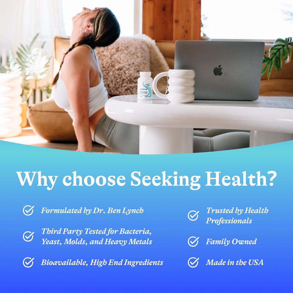 Lifestyle shot emphasizing calm focus and restful sleep support