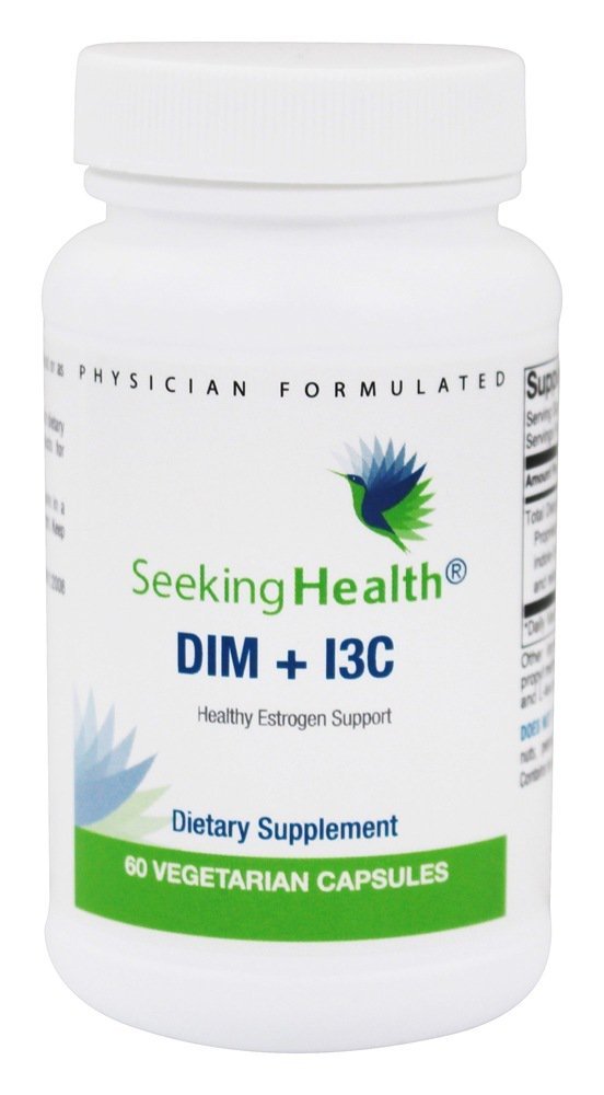 Seeking Health DIM I3C bottle pour for daily estrogen balance support.
