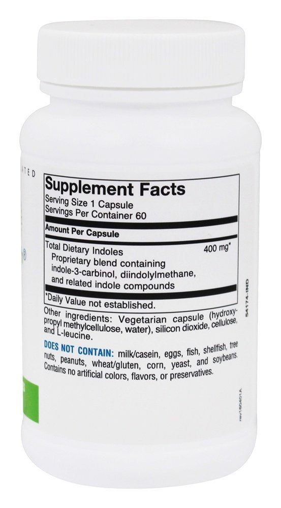 Seeking Health DIM I3C label packaging highlights allergen-friendly formula.