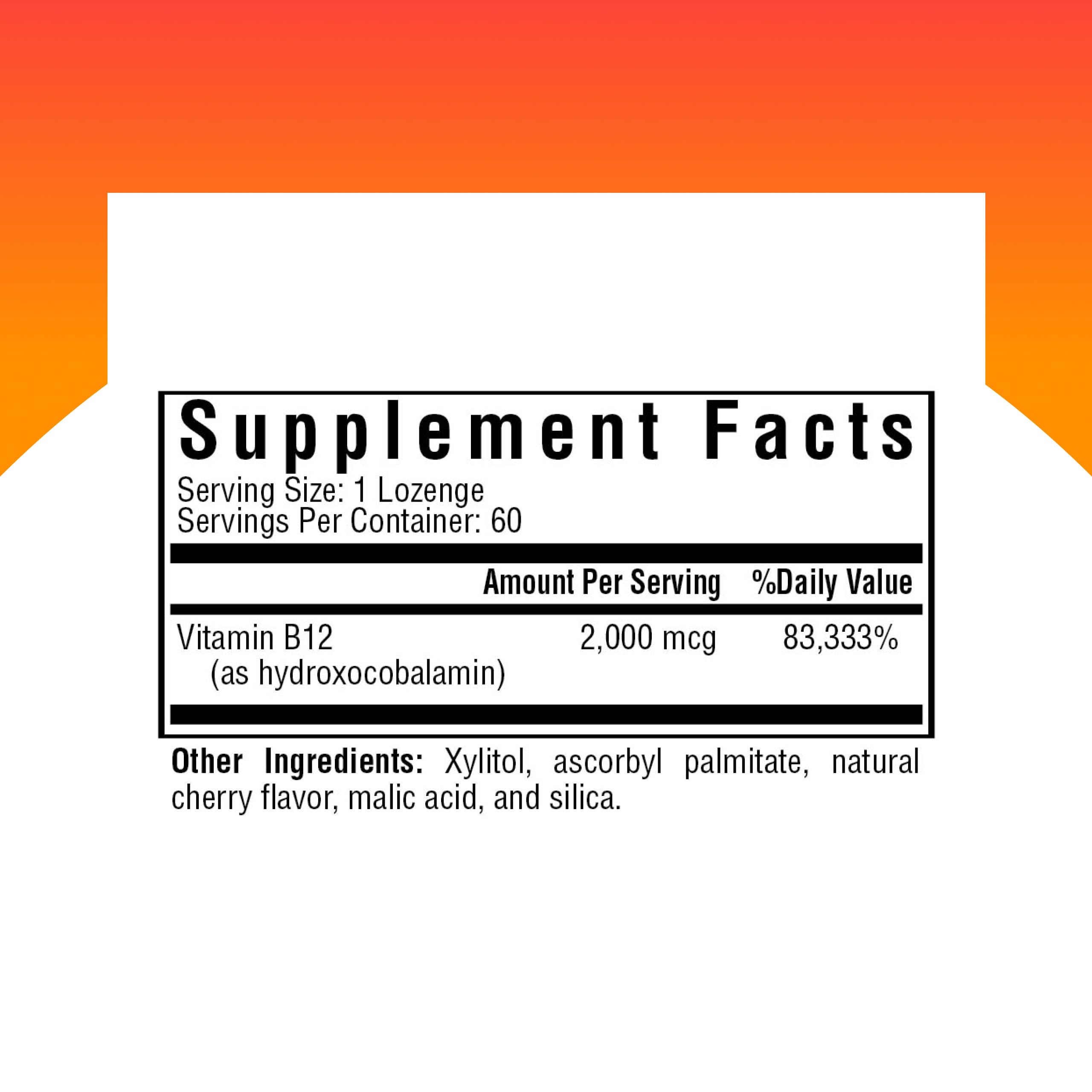 Hydroxo B12 lozenges displayed for product shot