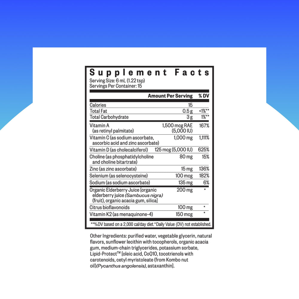 Close-up of Seeking Health Immune Intensive liquid bottle