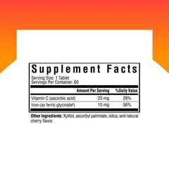 Close-up of Iron Chewable tablets