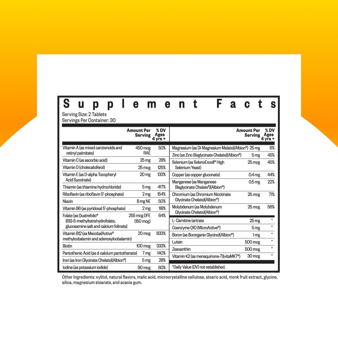 Close-up of Seeking Health Kids Multivitamin Chewable tablets