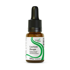 Seeking Health Lactase Drops bottle illustrating dairy digestion support.