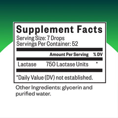 Seeking Health Lactase Drops dropper ready for precise enzyme dosing.