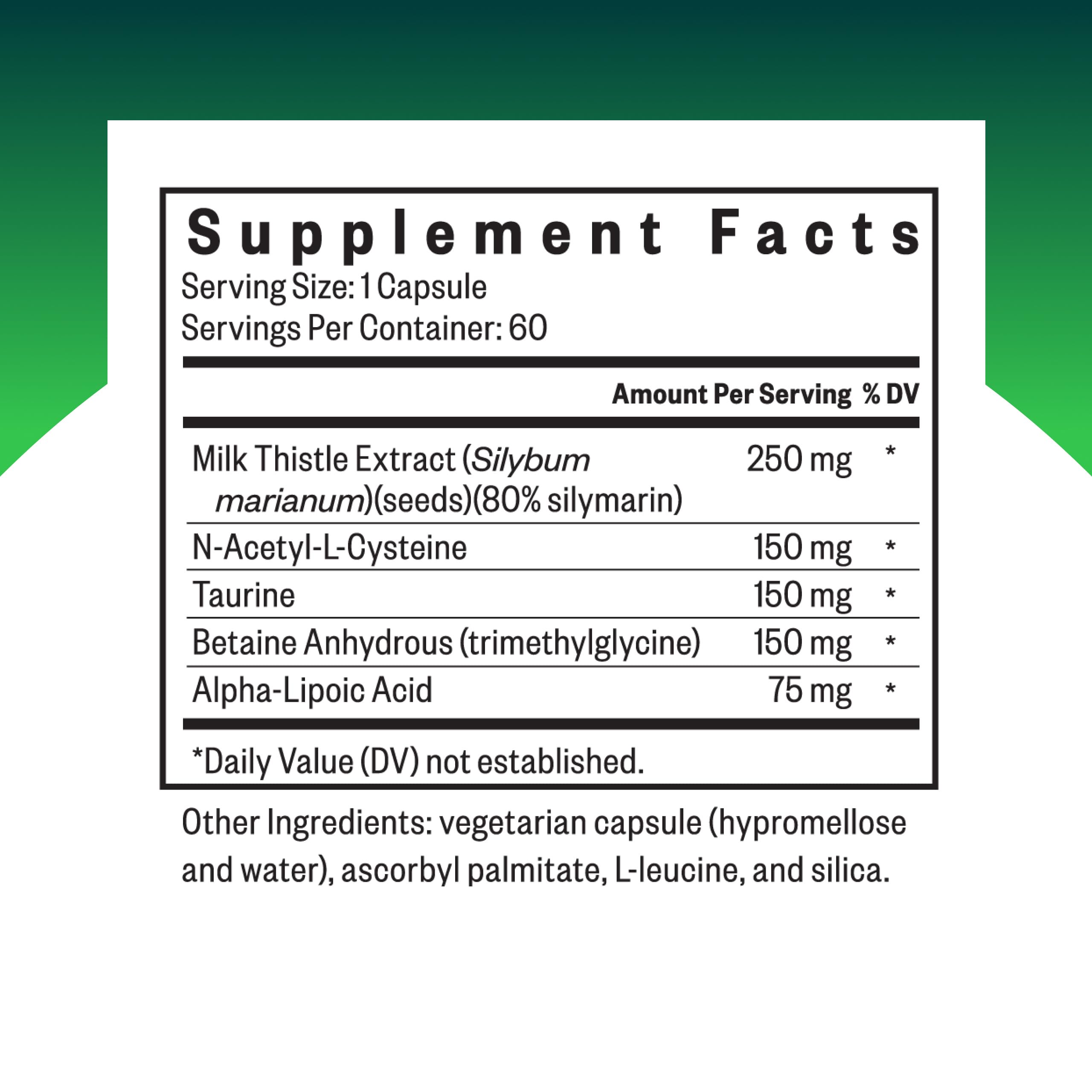 Seeking Health Liver Nutrients bottle back label