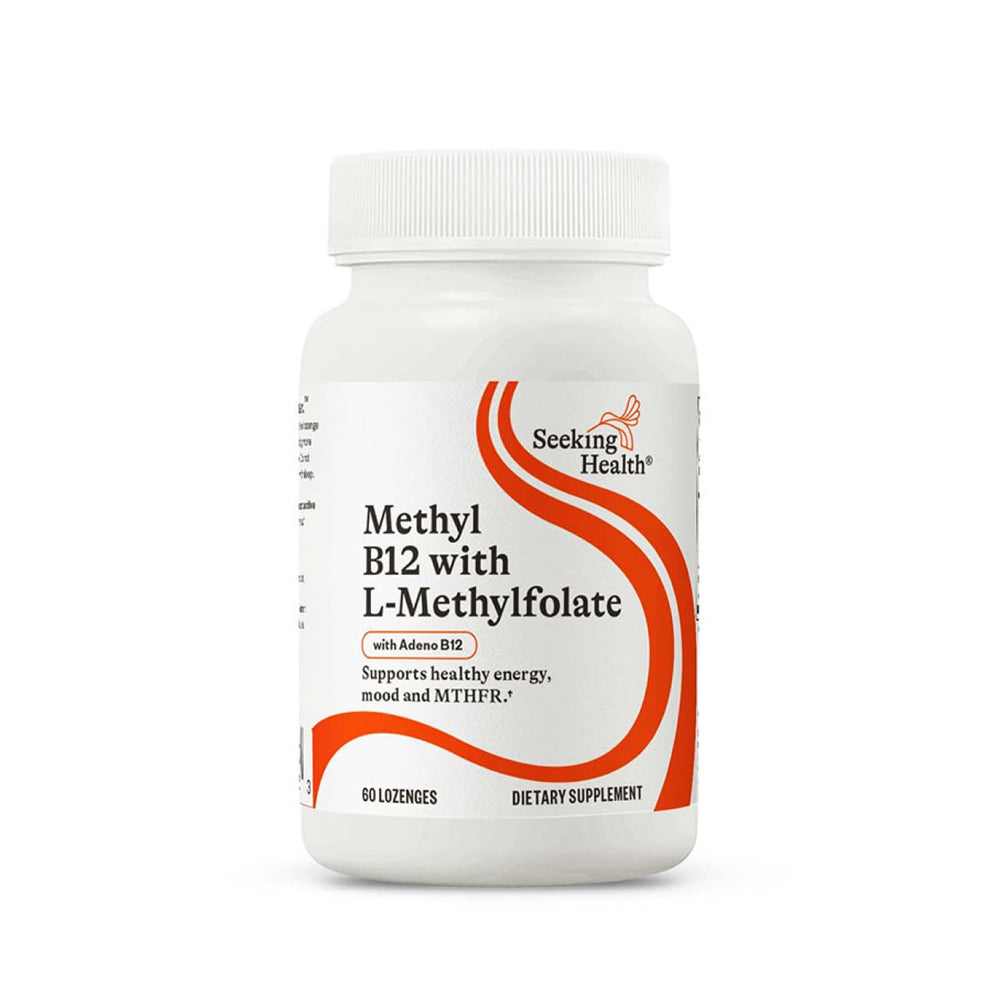 Front view of Seeking Health Methyl B12 with L Methylfolate lozenges