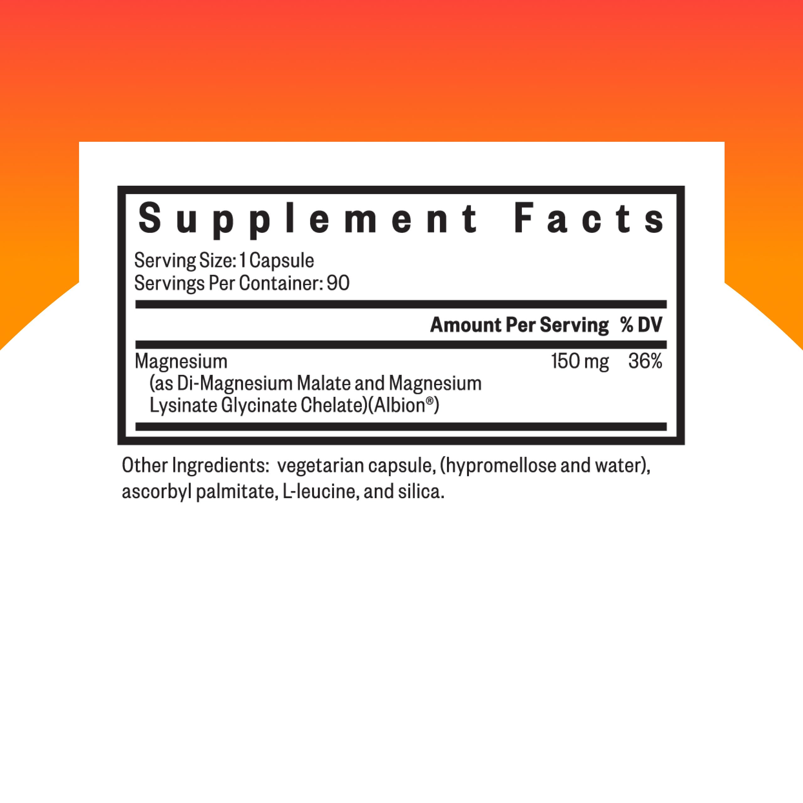 Back panel of Seeking Health Optimal Magnesium bottle
