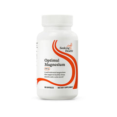 Front view of Seeking Health Optimal Magnesium bottle with label