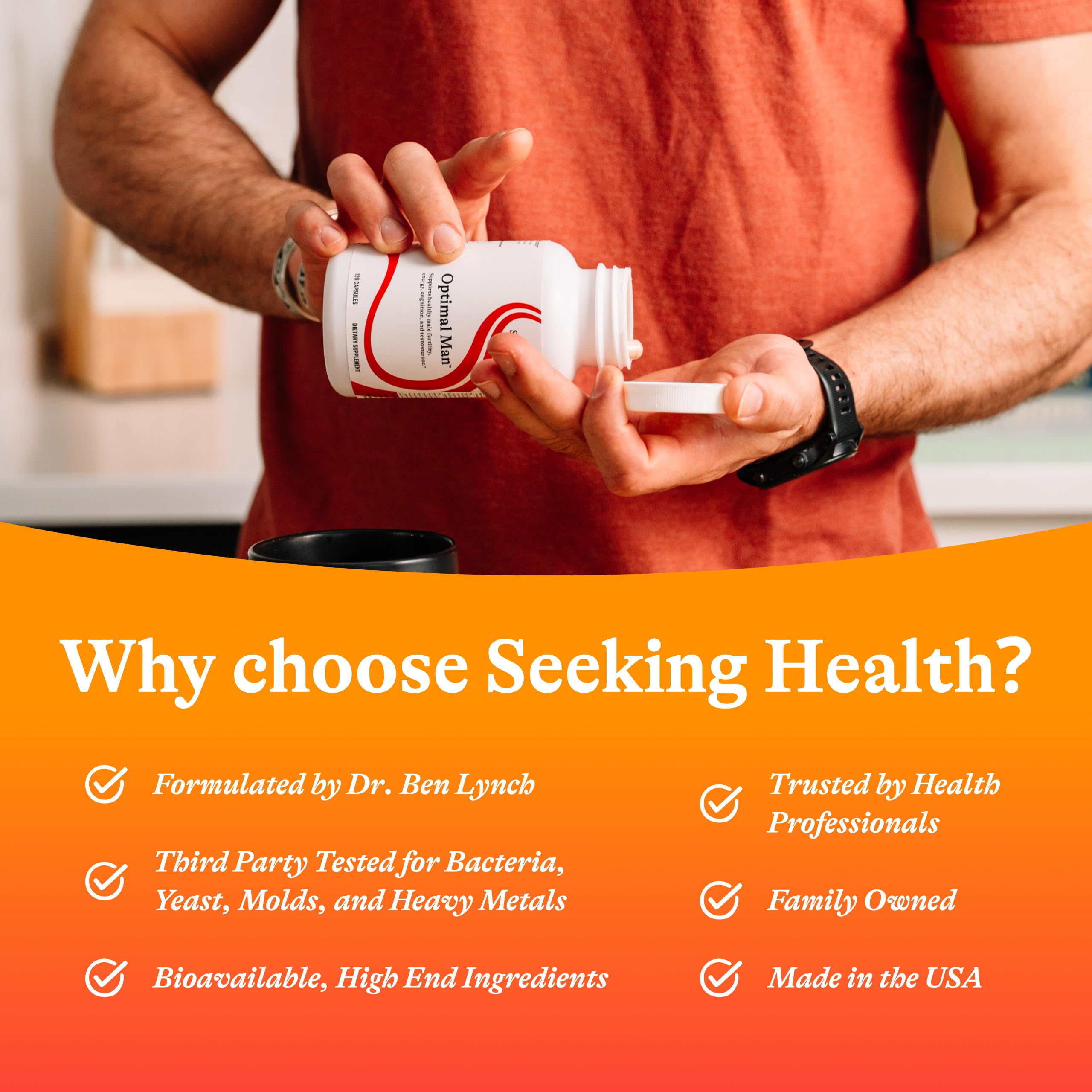 Seeking Health Optimal Man active folate supports healthy homocysteine balance.