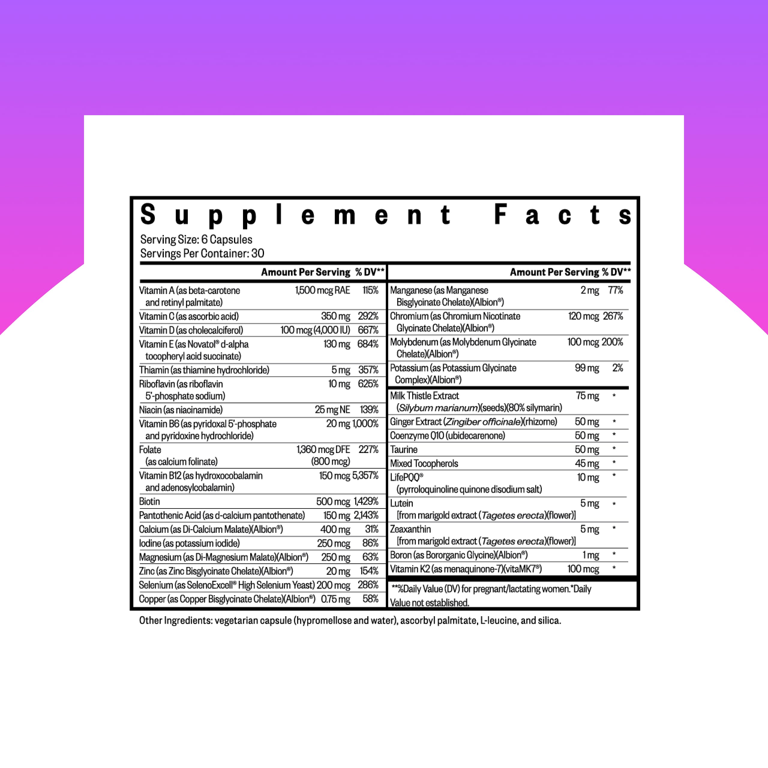 Close-up of methyl-free prenatal capsules