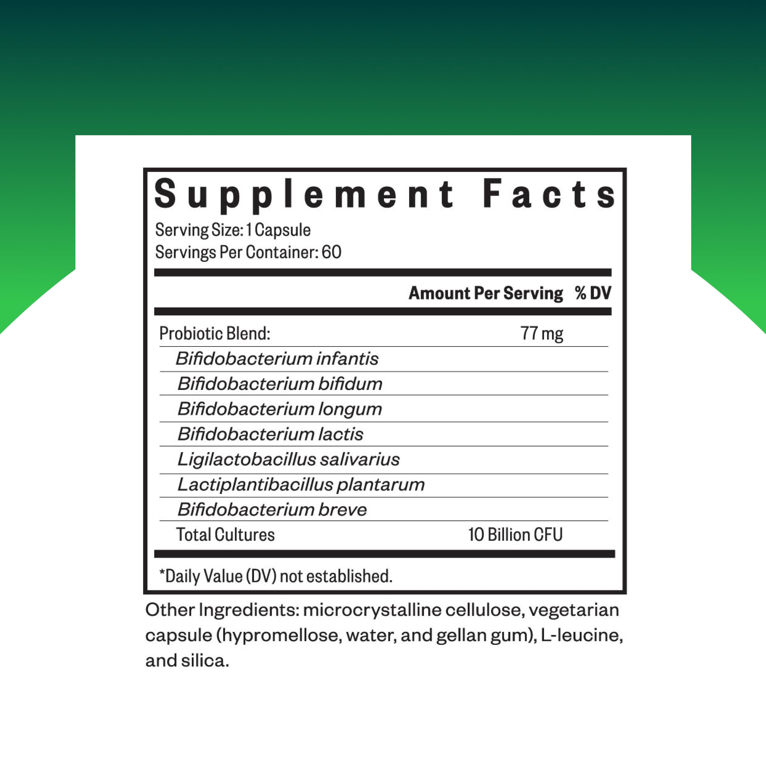 Vegetarian capsules in a bottle with label