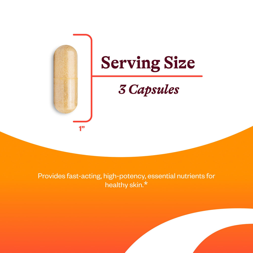 Ingredients panel and vitamins in Skin Nutrients formula