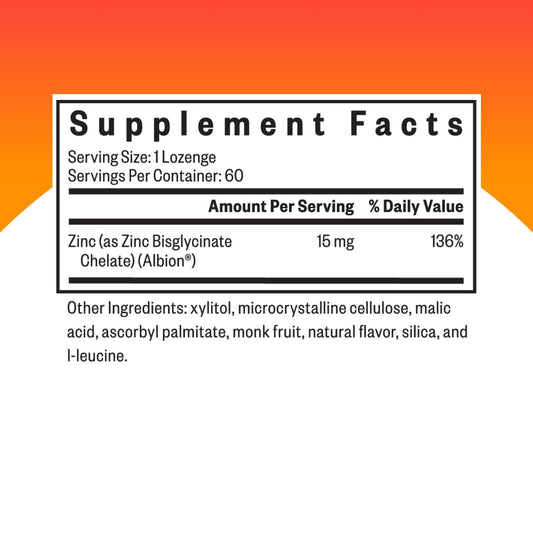 Packaging for Seeking Health Zinc Chewable 60 lozenges