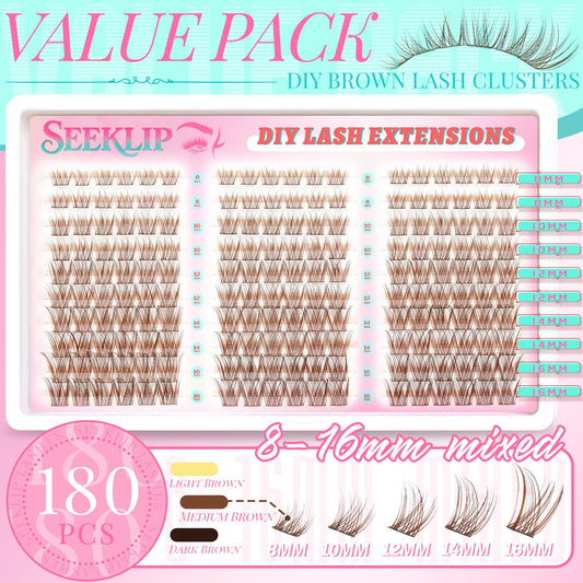 SeekLip bottom lash clusters 8mm add subtle lower lash definition.