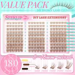 SeekLip bottom lash clusters 8mm add subtle lower lash definition.