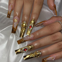 SEENEEY long press nails with bow and pearl detail for a chic salon-style look