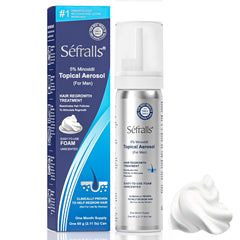 Sefralls Minoxidil Foam bottle front showing the 5% formula for hair regrowth support