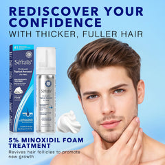 Sefralls Minoxidil Foam scalp application close-up highlights precise topical delivery
