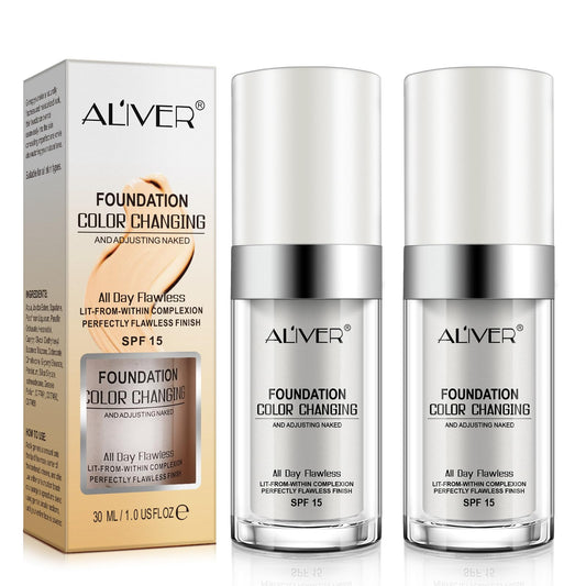 Sefudun colour-changing foundation beads visible as the formula adapts to your skin tone.