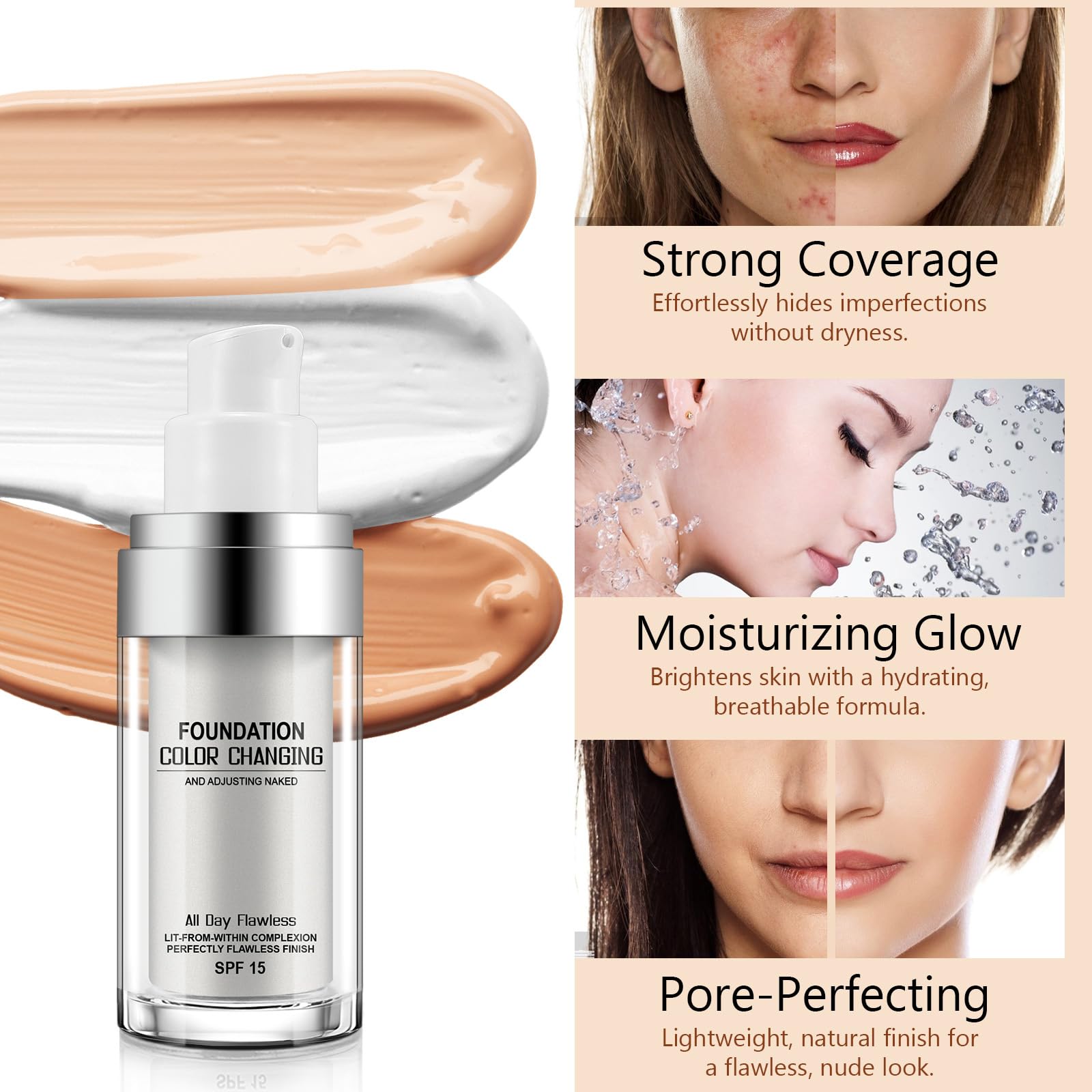 Sefudun SPF-50 protection highlighted on bottle for daily sun defense.