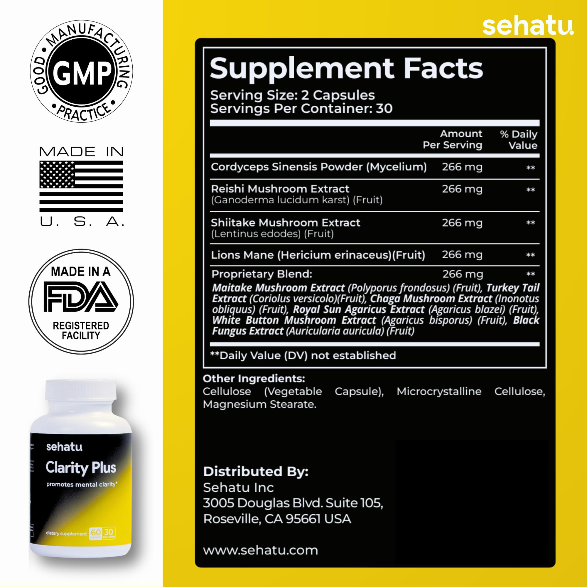Reishi mushroom included in Clarity Plus