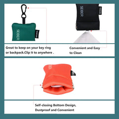 Inside view of neoprene pouch with microfiber cloth