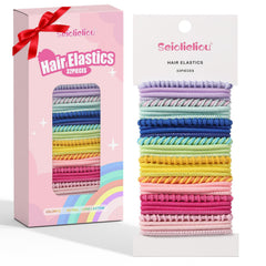 Seiolieliou 32-pcs hair ties in colorful gift box, ideal for gifting.