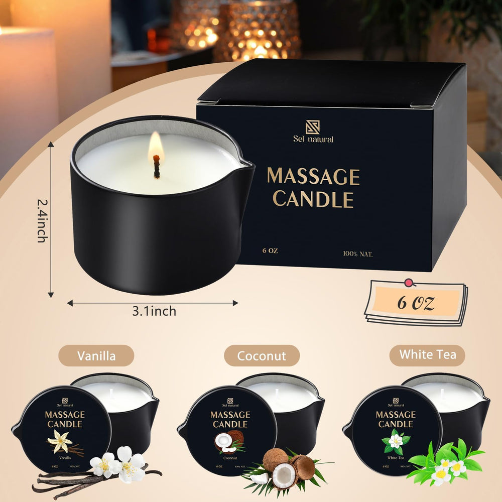 Sel Natural white tea massage candle melts into soothing oil for spa ambiance