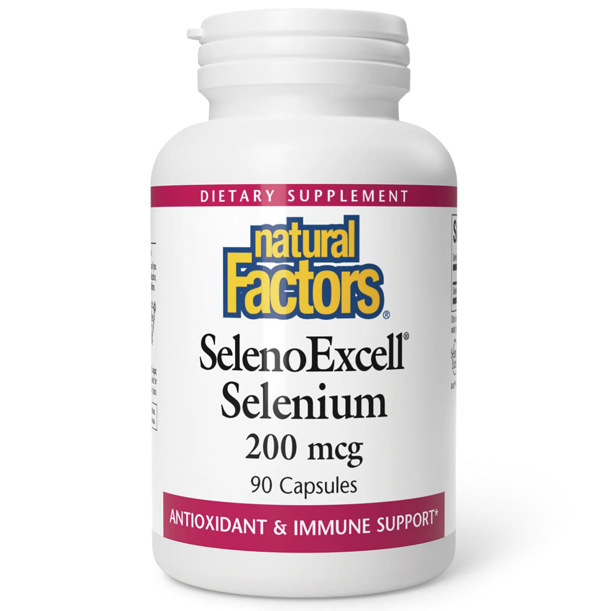 Natural Factors SelenoExcell 200 mcg bottle on white background