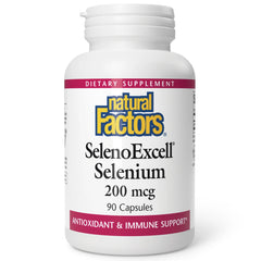 Natural Factors SelenoExcell 200 mcg bottle on white background