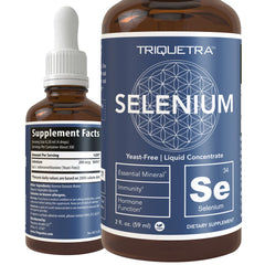 Front view of selenium 200 mcg Selenomethionine sublingual liquid bottle (2 oz) - vegan