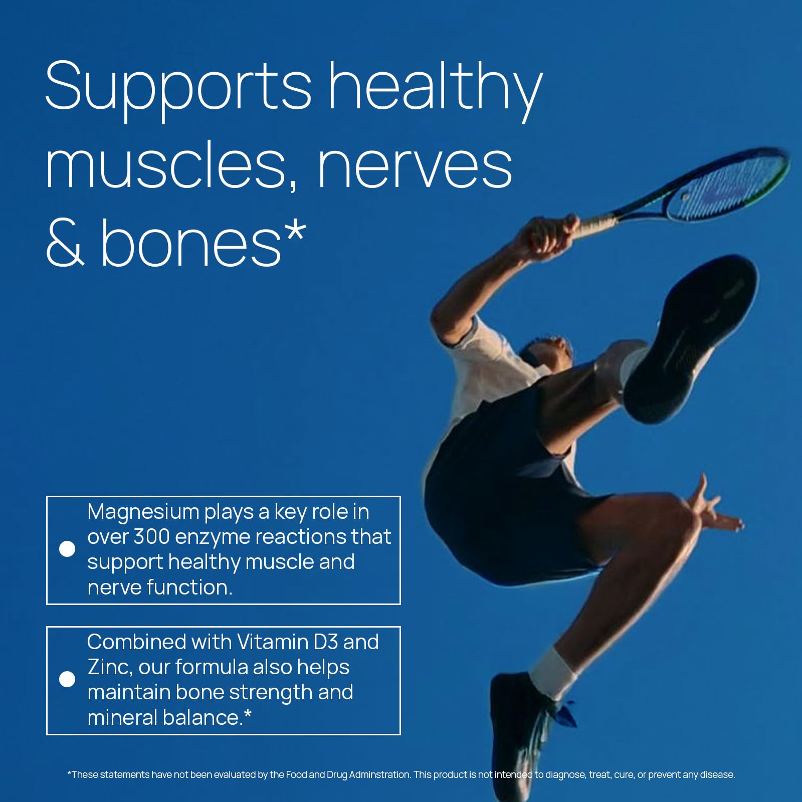 Graphic illustrating calm, sleep, and bone health benefits