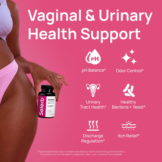 Close-up of 50B CFU vaginal probiotic capsule label