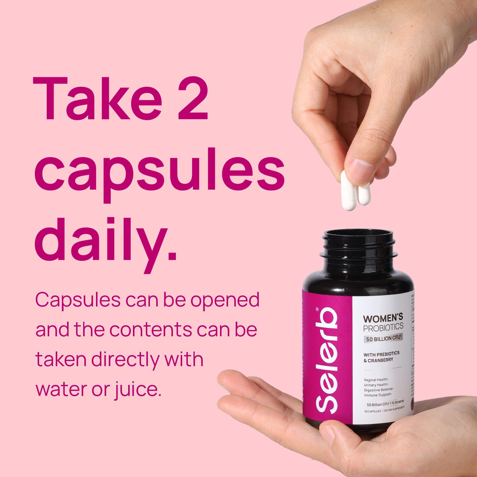 Vegan, non-GMO, gluten-free probiotic product label
